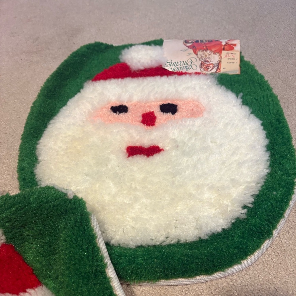 Mervyn's Vintage Santa Claus Rugs Christmas Set of 2 NEW Retro Xmas Holiday Gift